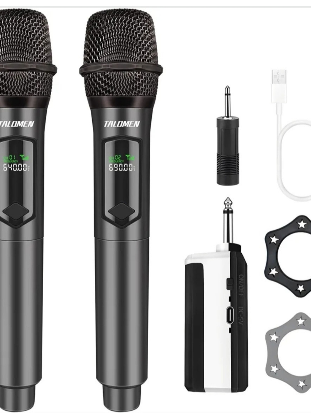 NIB Talomen K60 Wireless Microphone Set Cordless W/ Rechargeable Receiver